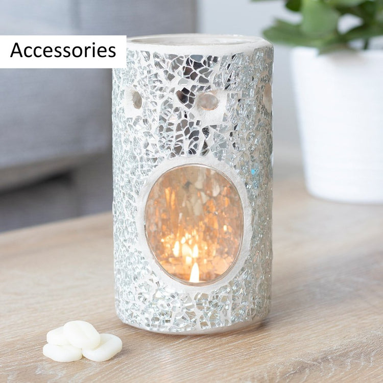 Black cracked glass effect burner