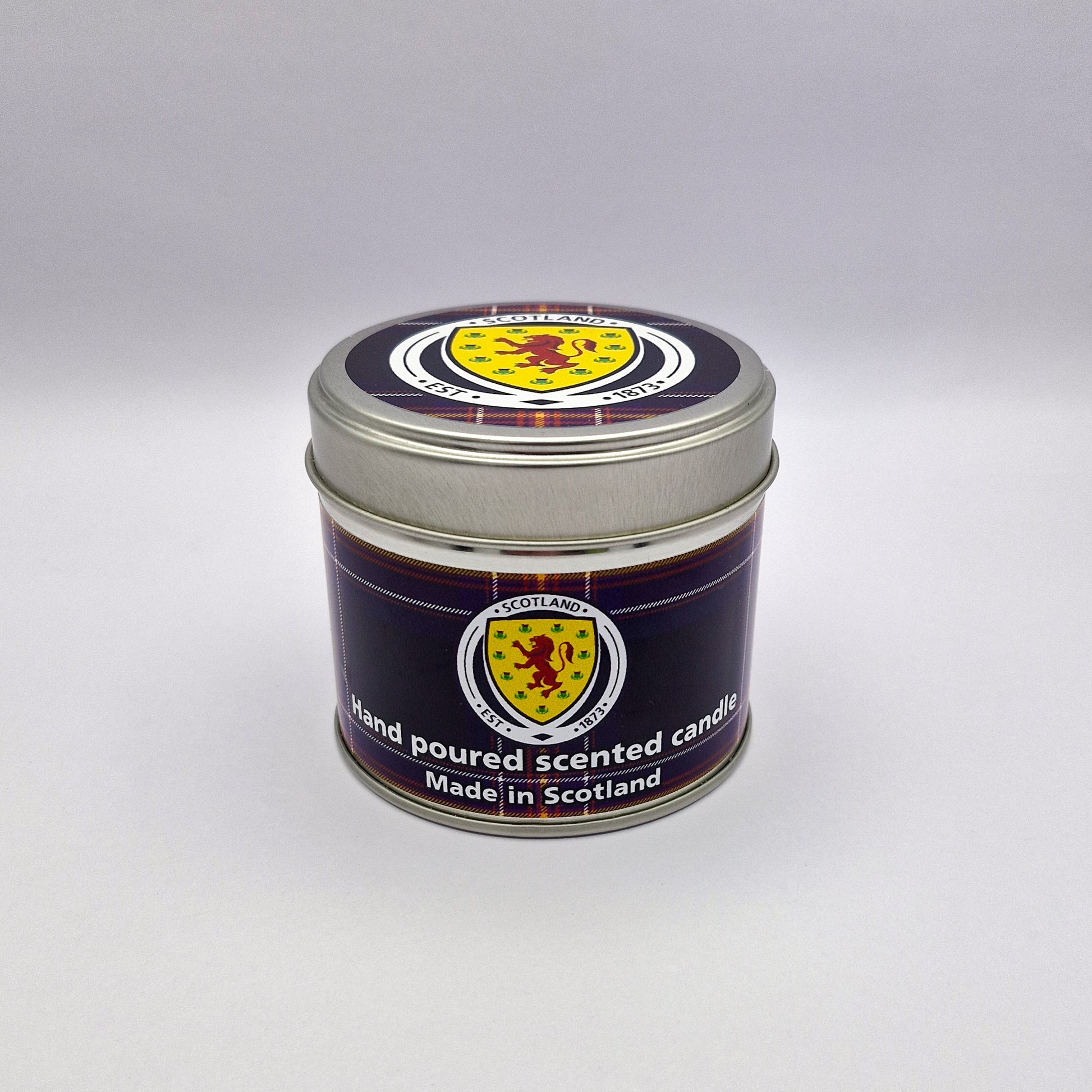 National Scotland Team candle in tartan with metal lid