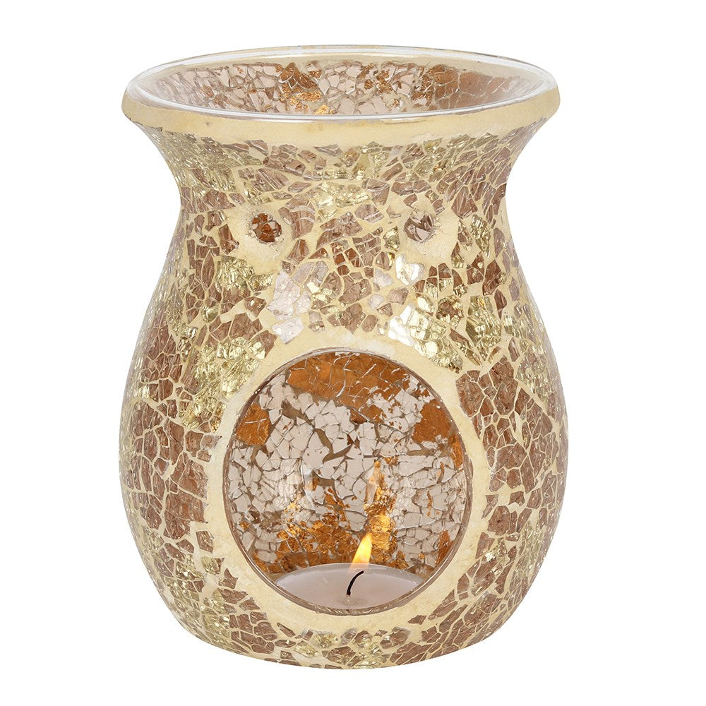 Large Crackle Glass Wax Burner