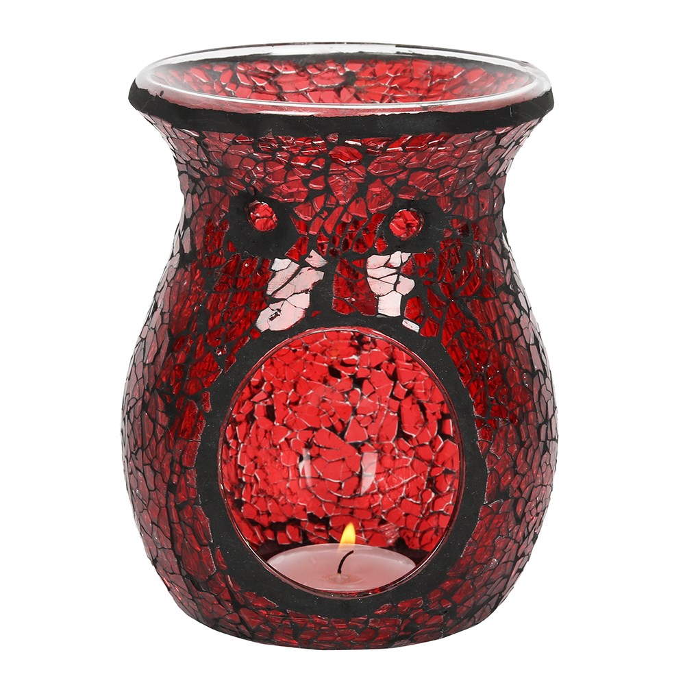 Large Crackle Glass Wax Burner