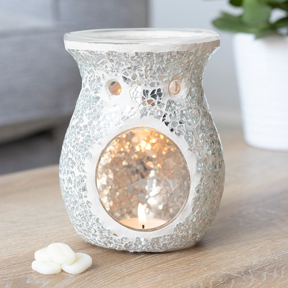 Large Crackle Glass Wax Burner