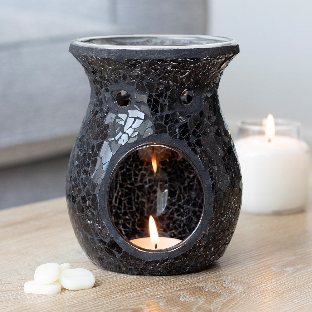 Large Crackle Glass Wax Burner
