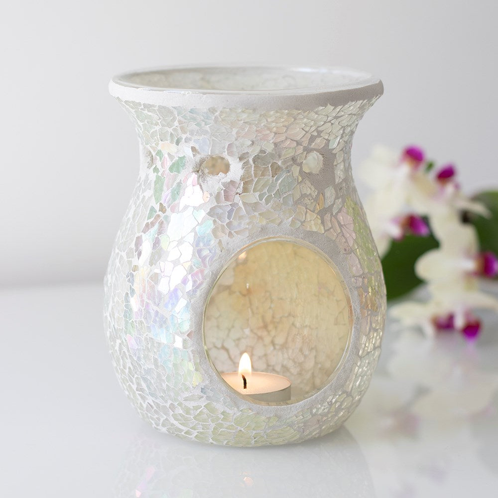 Large Crackle Glass Wax Burner