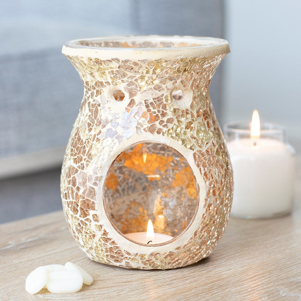Large Crackle Glass Wax Burner