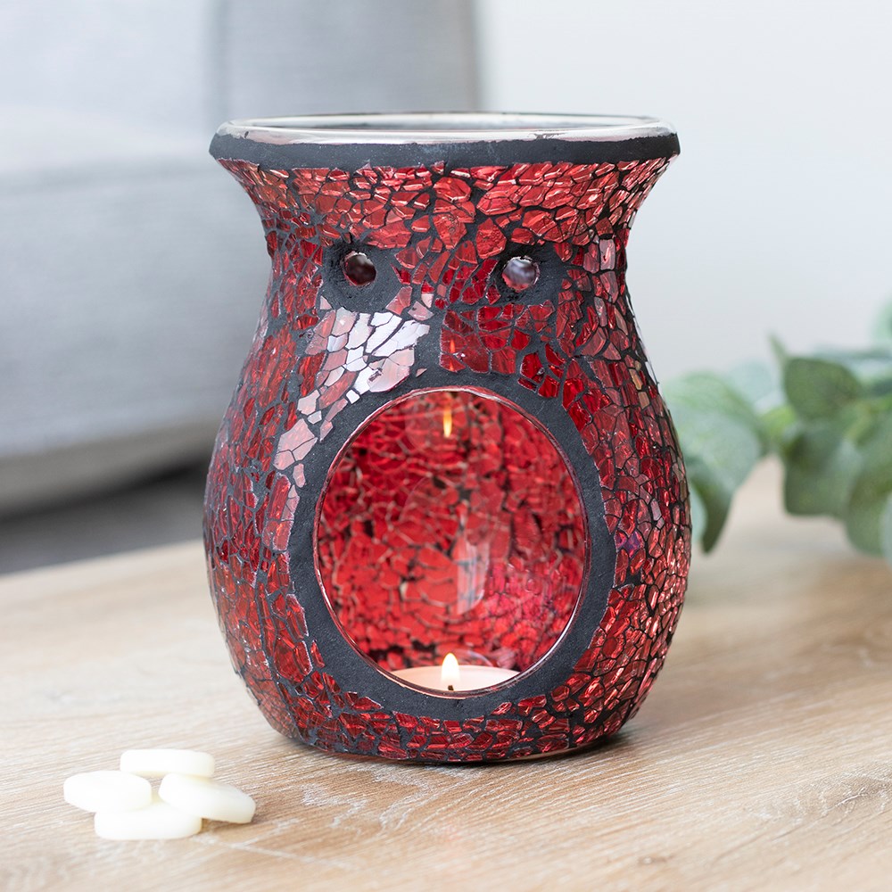 Large Crackle Glass Wax Burner
