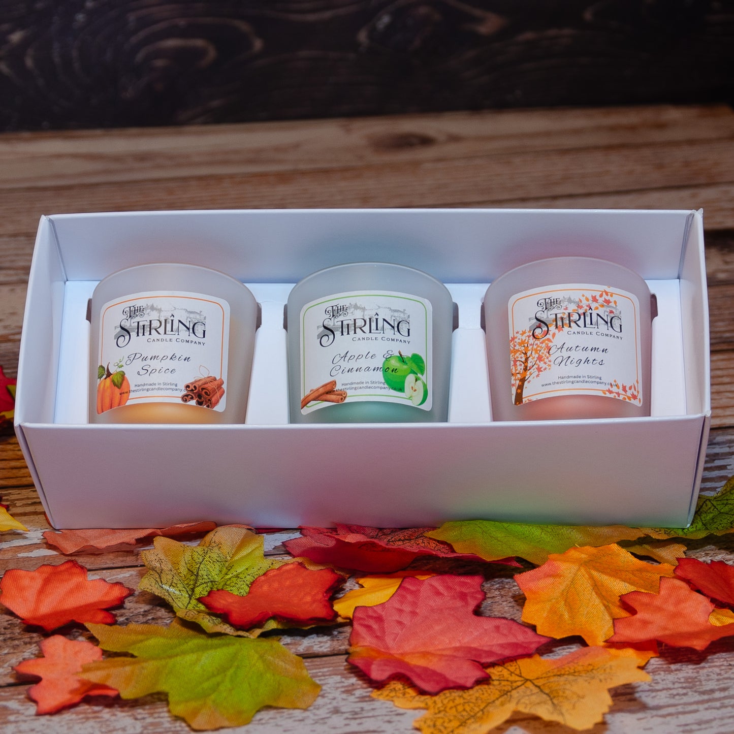 Autumn Collection three small candle set