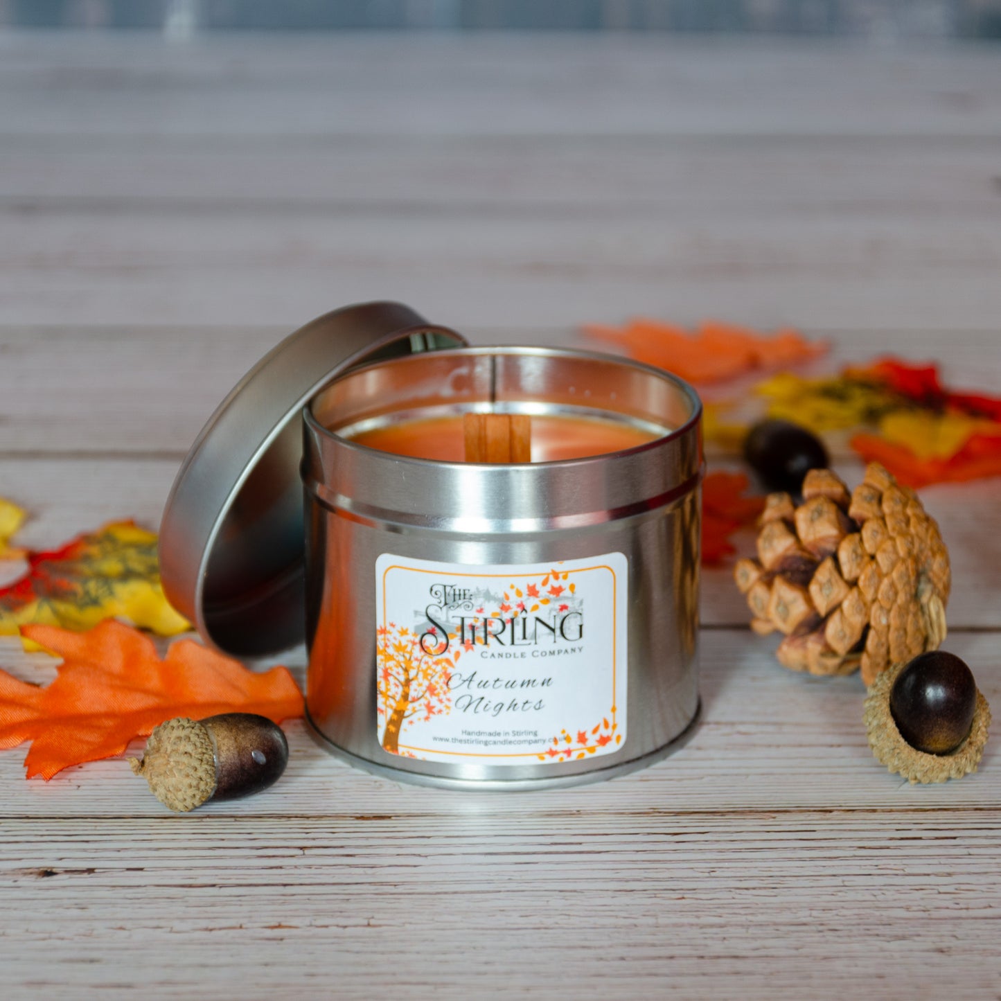 Autumn Nights wooden wick candle