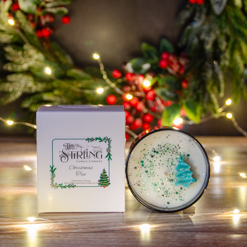 Black candle in the fragrance Christmas Tree with matching box