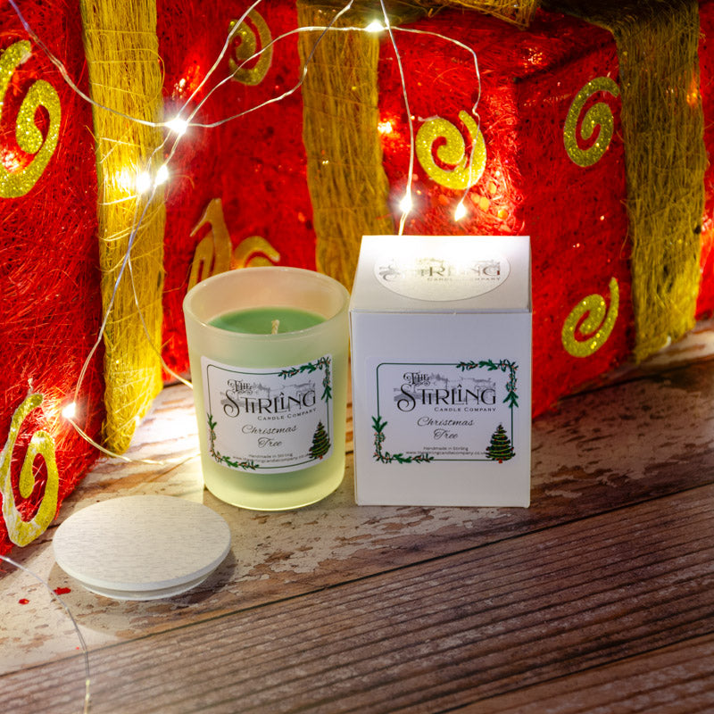 The Stirling Candle Company small candle with box in the fragrance Christmas Tree