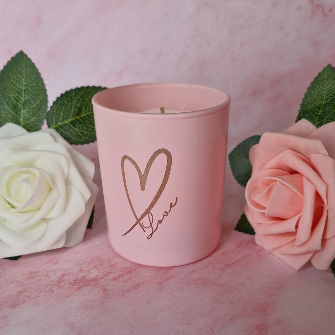 Love & Heart pink candle