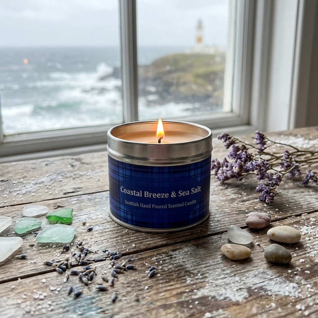 Coastal Breeze & Sea Salt - Travel Tin Candle - Cotton Wick