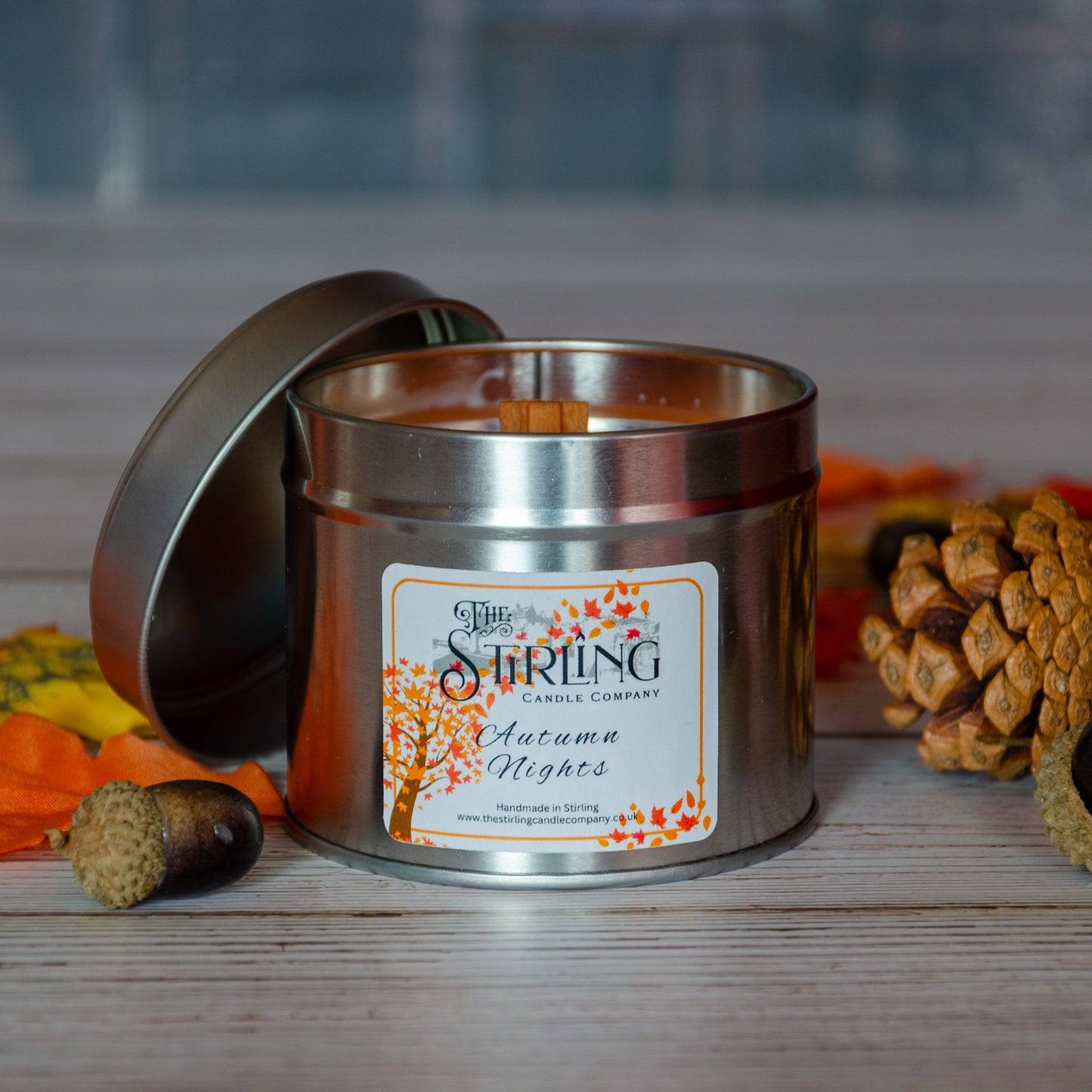 Autumn Nights wooden wick candle