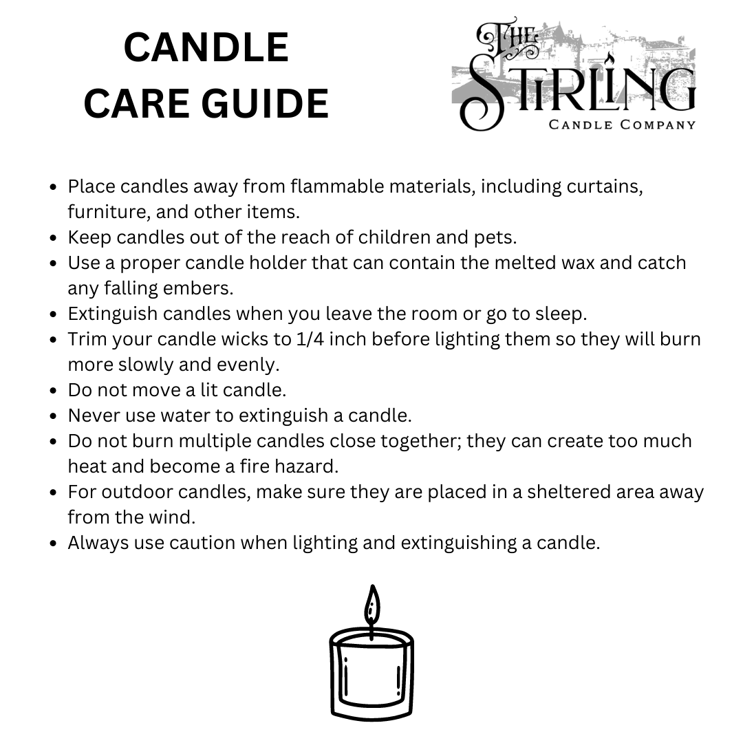 candle care guide - The Stirling Candle Company