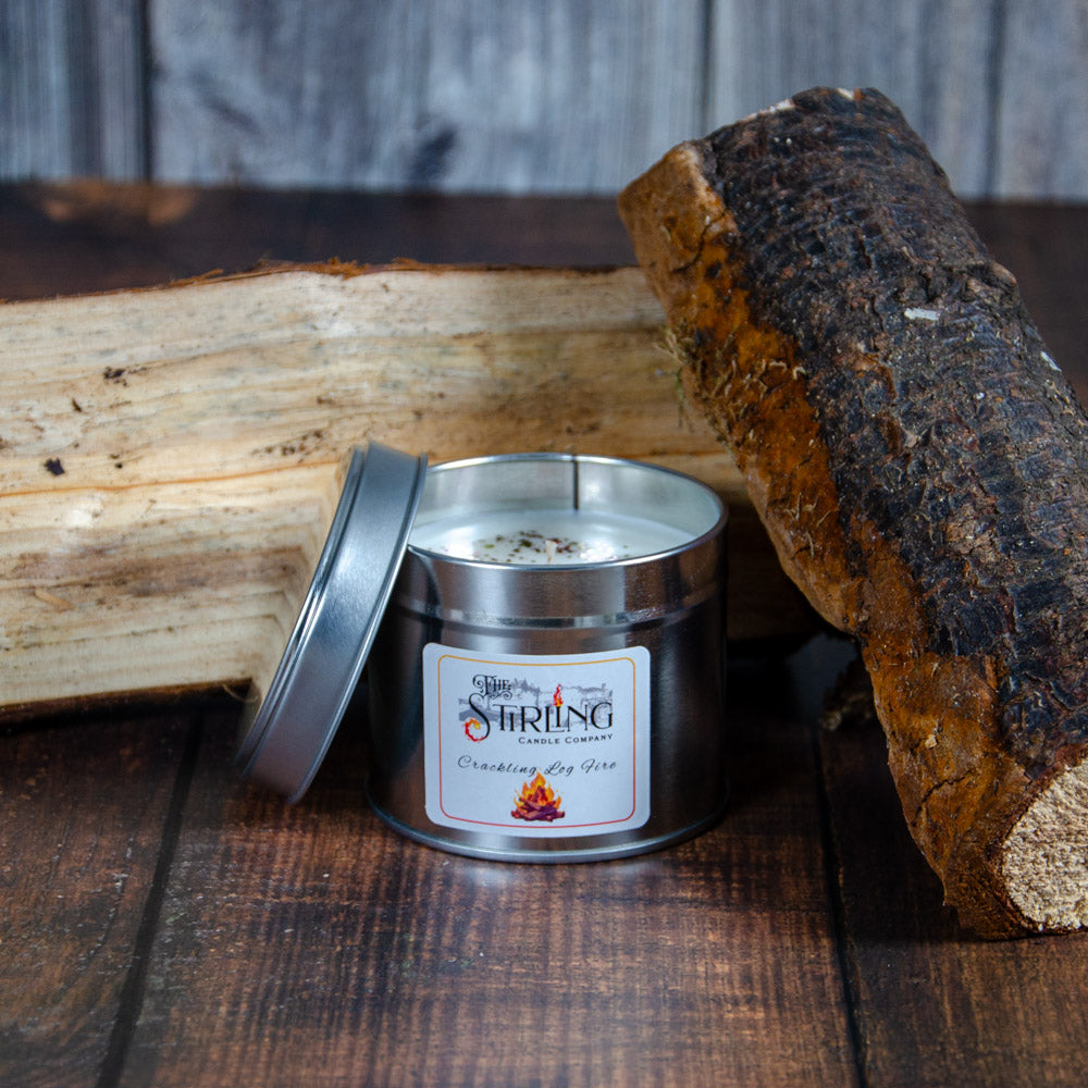 Crackling Log Fire - Travel Tin Candle - Cotton Wick