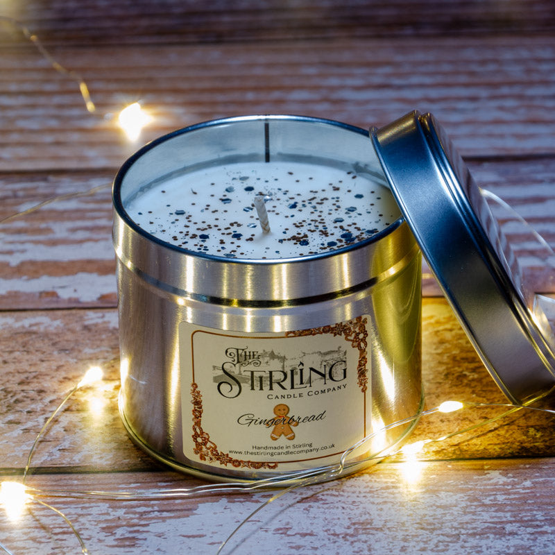 The Stirling Candle Company medium travel tin candle in the fragrance Gingerbread
