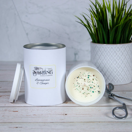 Lemongrass & Ginger large candle with glitter