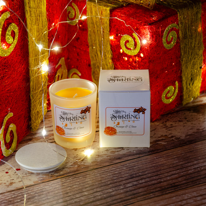 The Stirling Candle Company small candle with box in the fragrance Orange and Clove